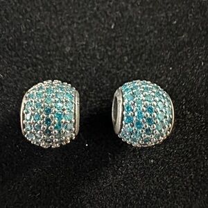 Pandora turquoise pave lights charm set.
